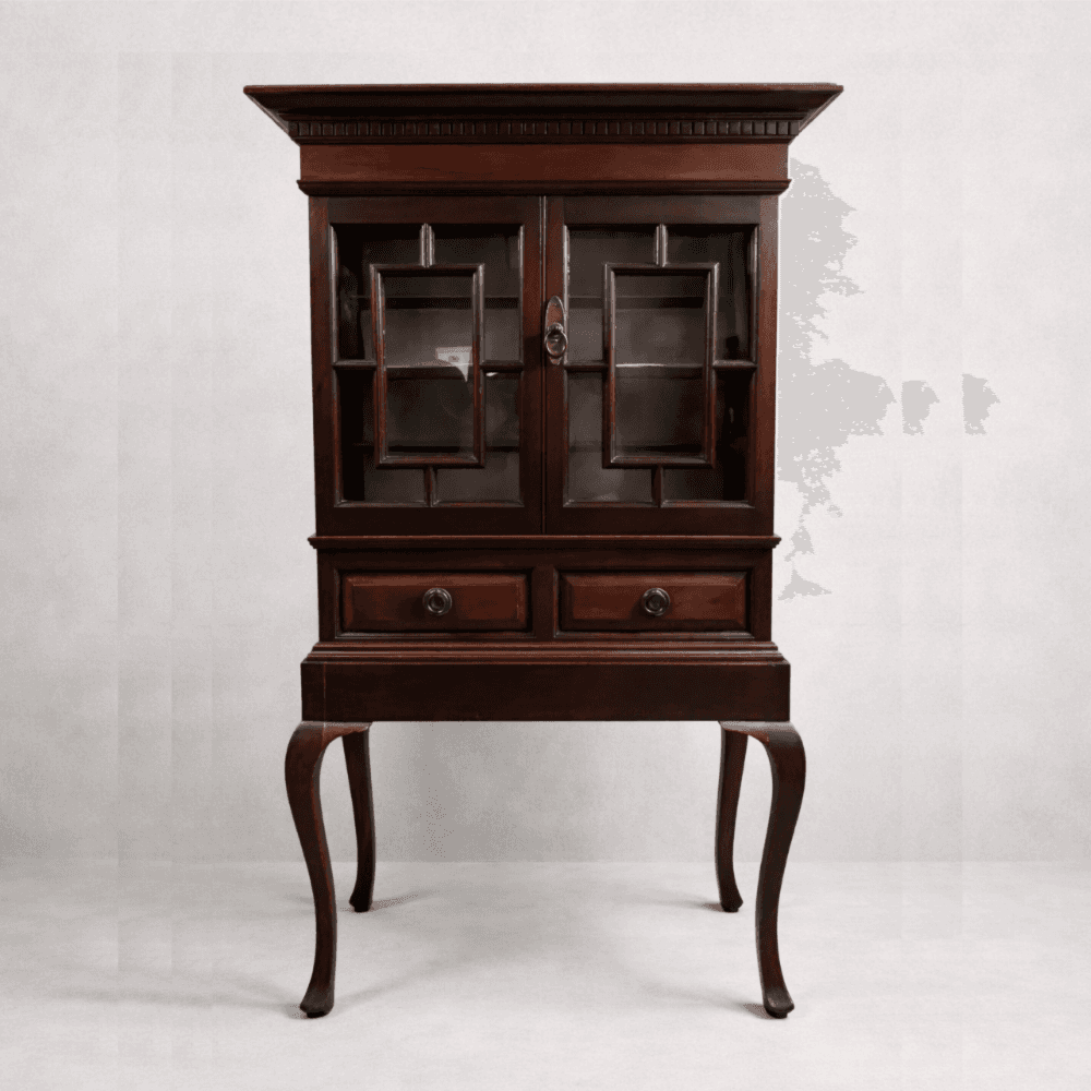 Chippendale Style Mahogany Display Cabinet on Stand with Astragal Glazing