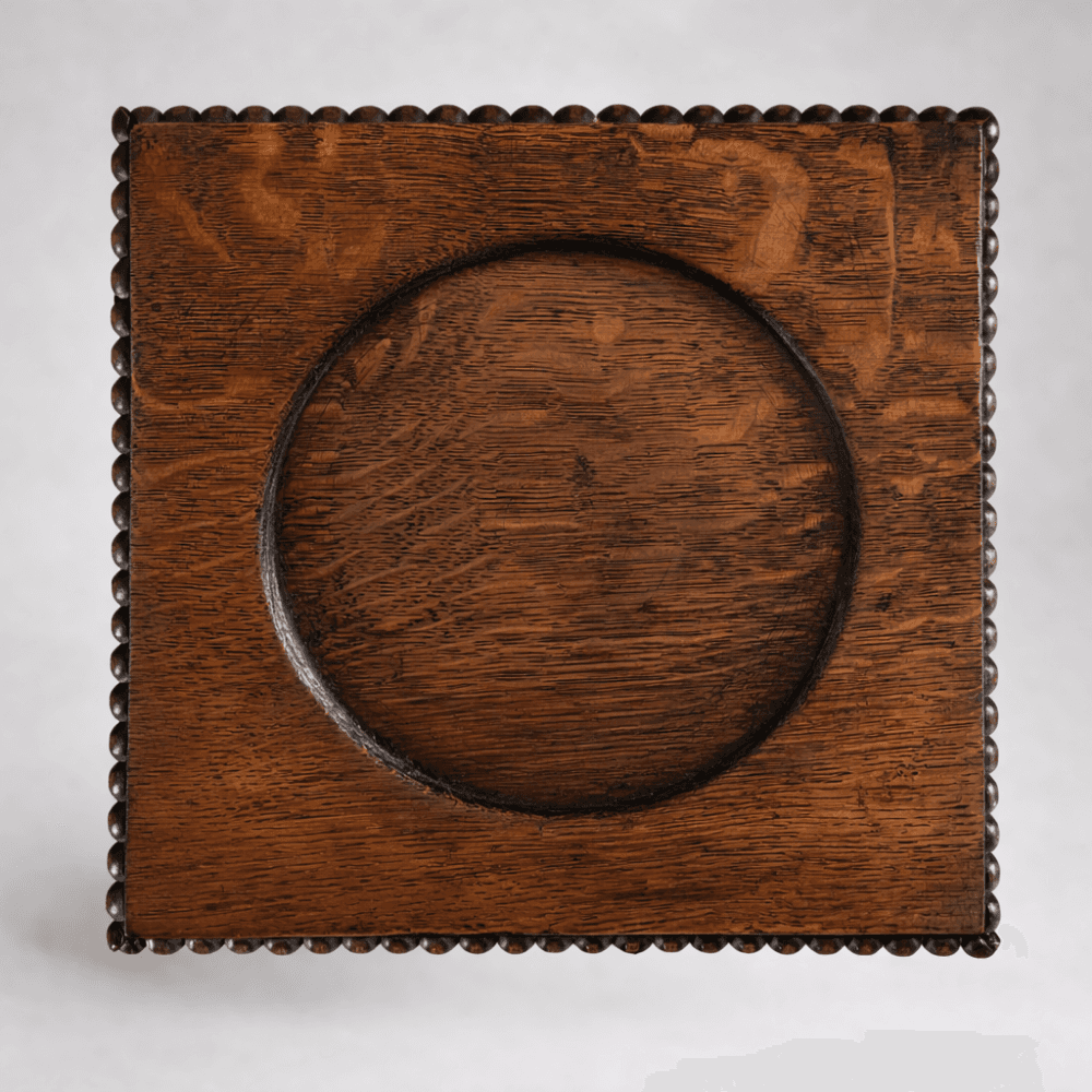 Edwardian Oak Barley Twist Plant Stand with Beaded Edge detail 3