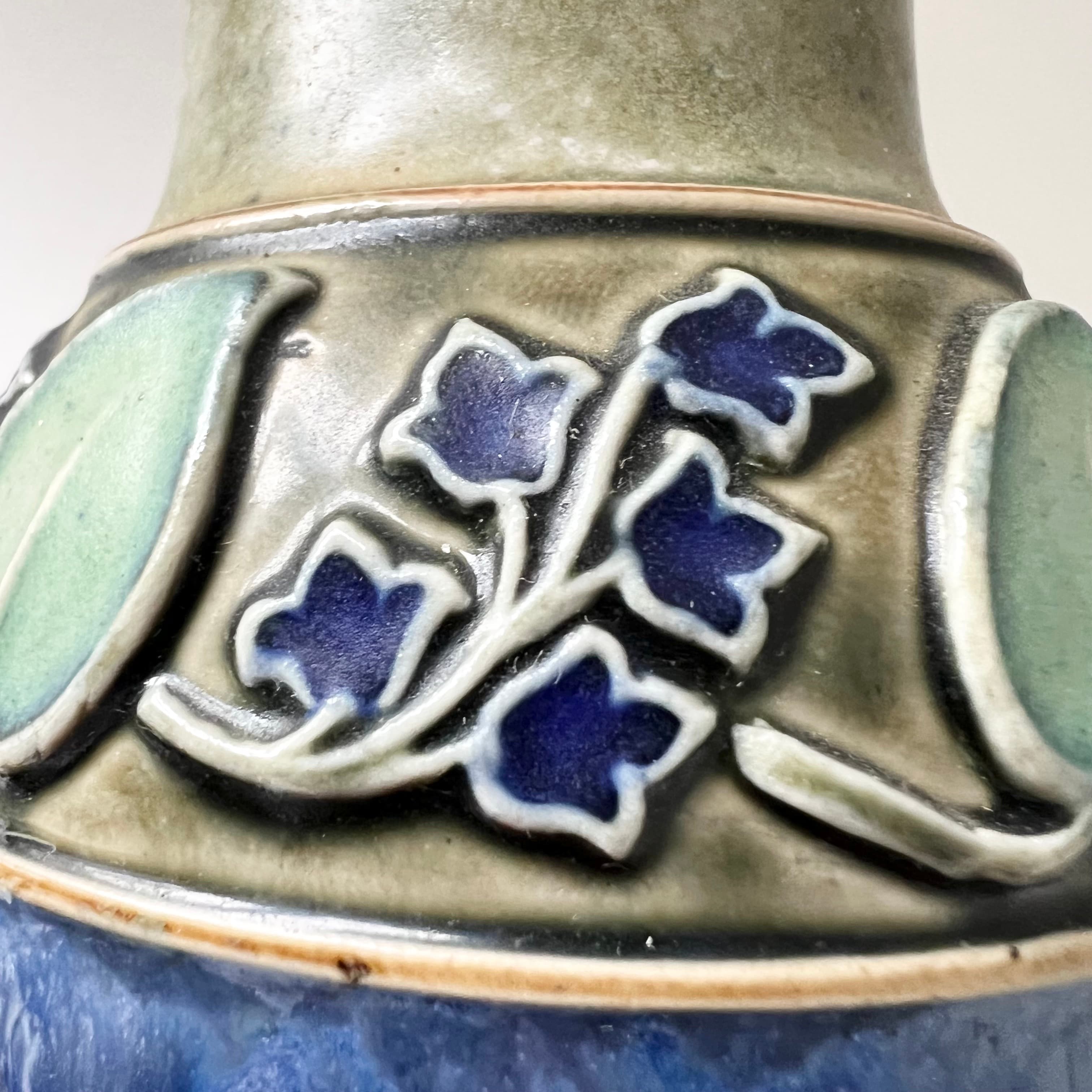 Antique Royal Doulton Lambeth Drip Glaze Vase detail 1