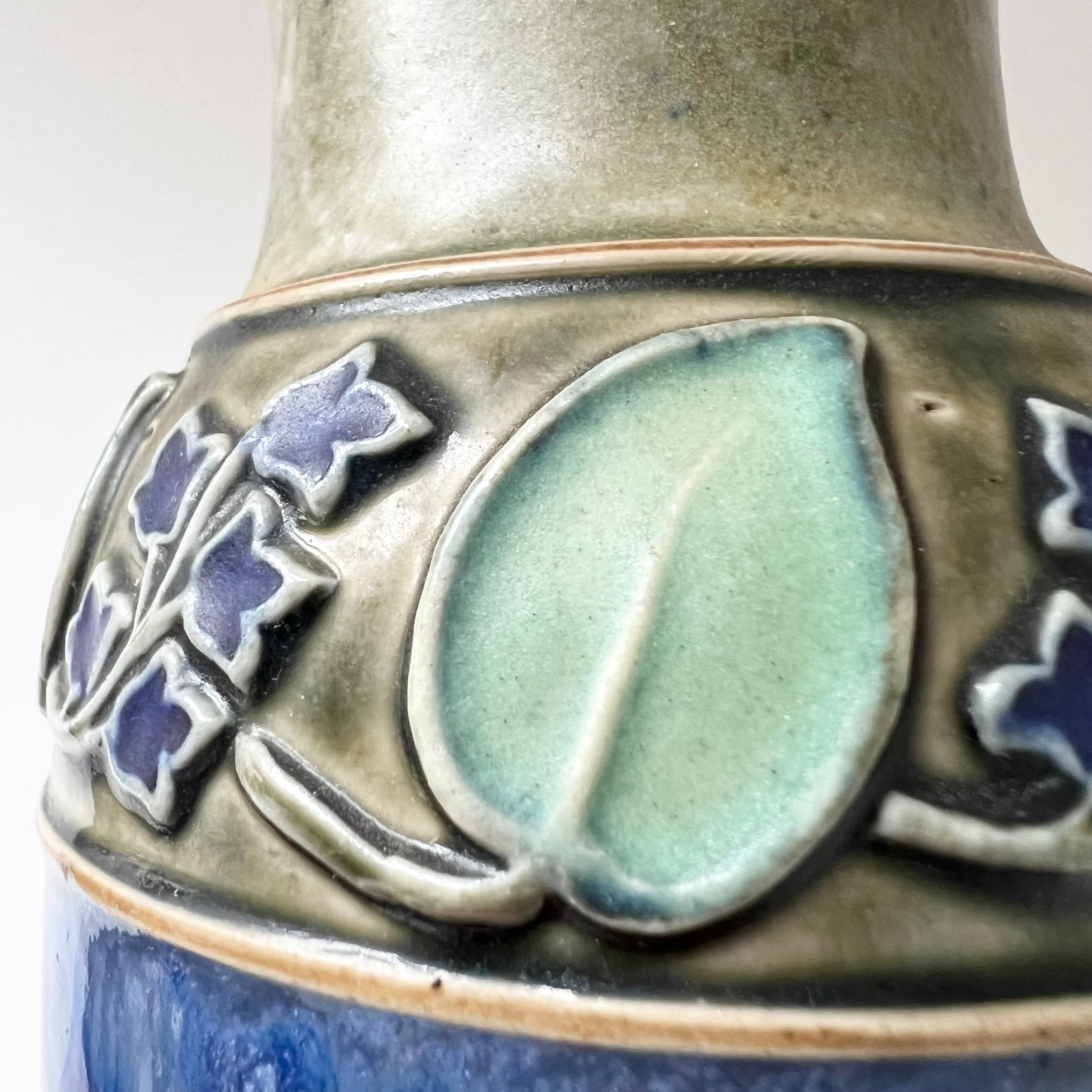 Antique Royal Doulton Lambeth Drip Glaze Vase detail 2