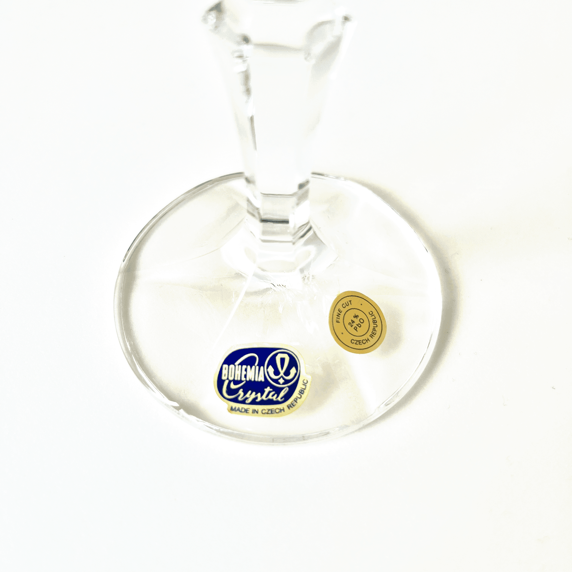 Vintage Bohemia Crystal Champagne Flutes detail 3