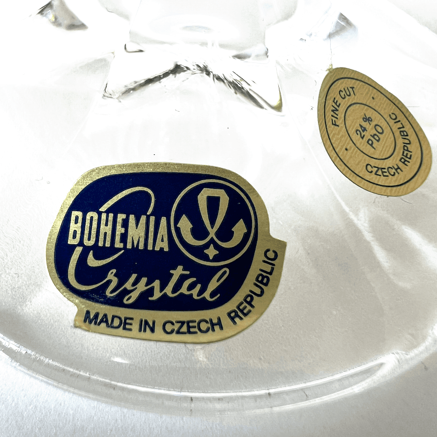 Vintage Bohemia Crystal Champagne Flutes detail 4