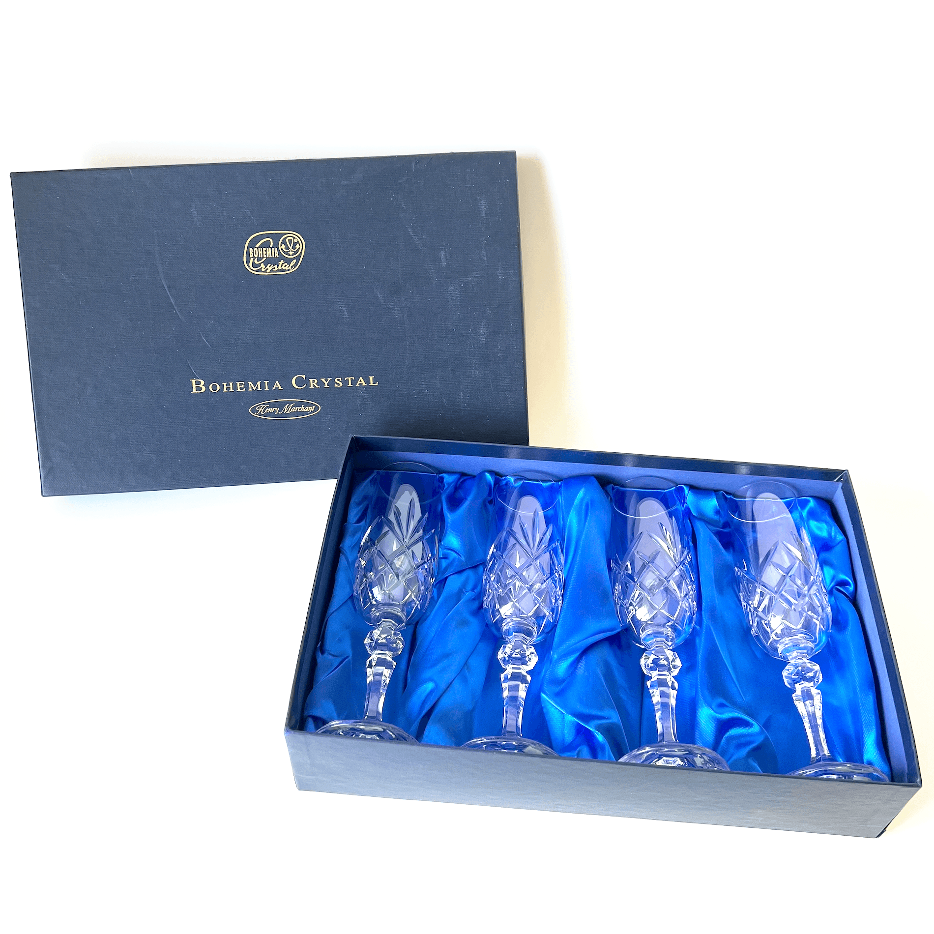 Vintage Bohemia Crystal Champagne Flutes