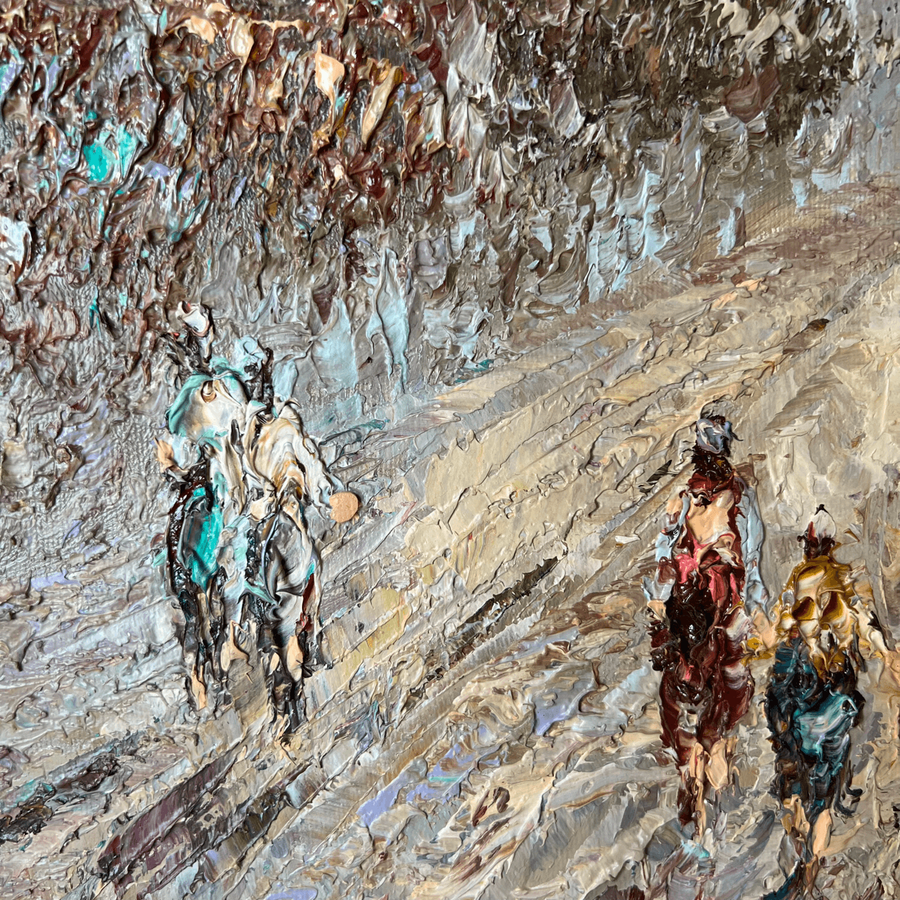 Mid-Century Parisian Street Scene, Inscribed Yvonne Dupré detail 4