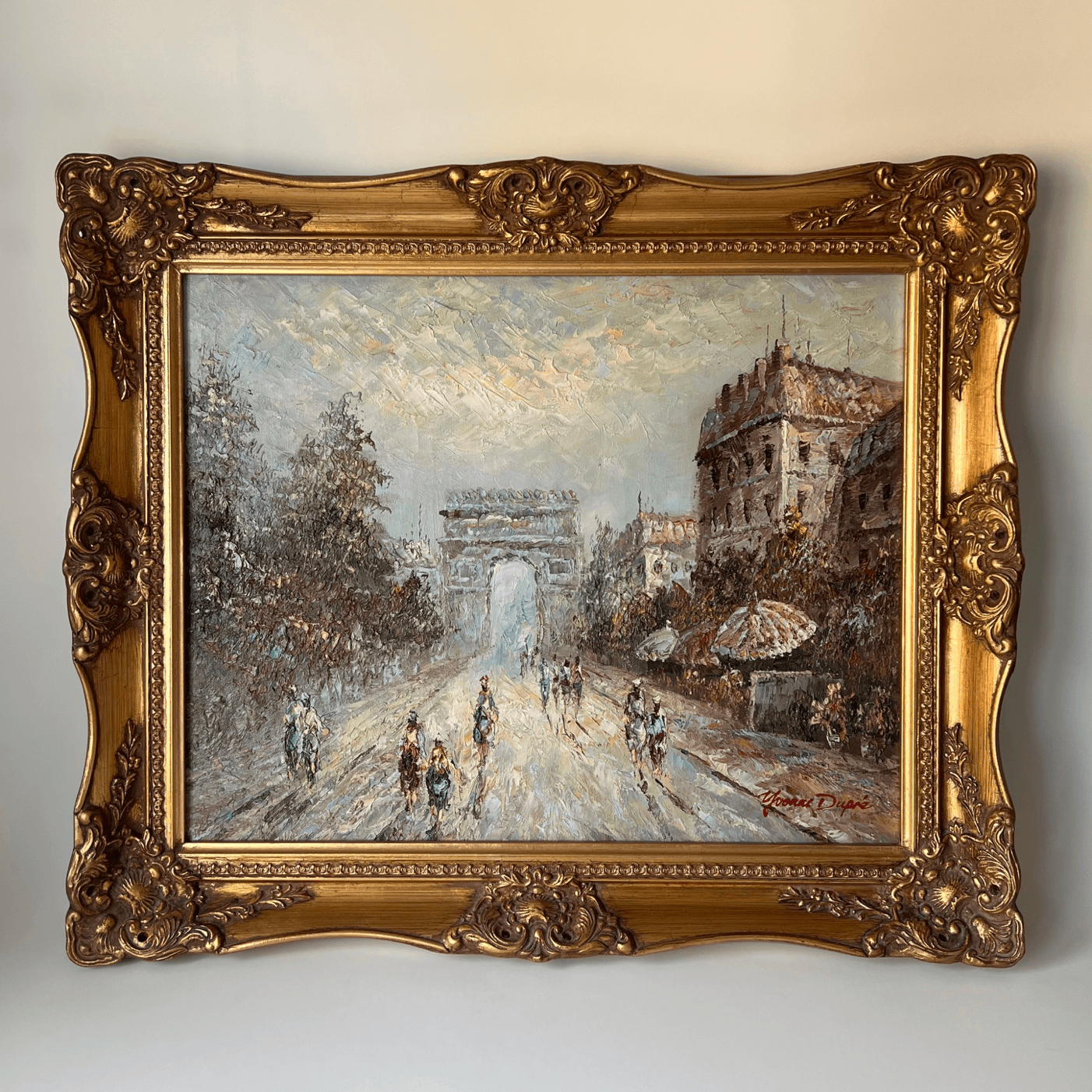 Mid-Century Parisian Street Scene, Inscribed Yvonne Dupré