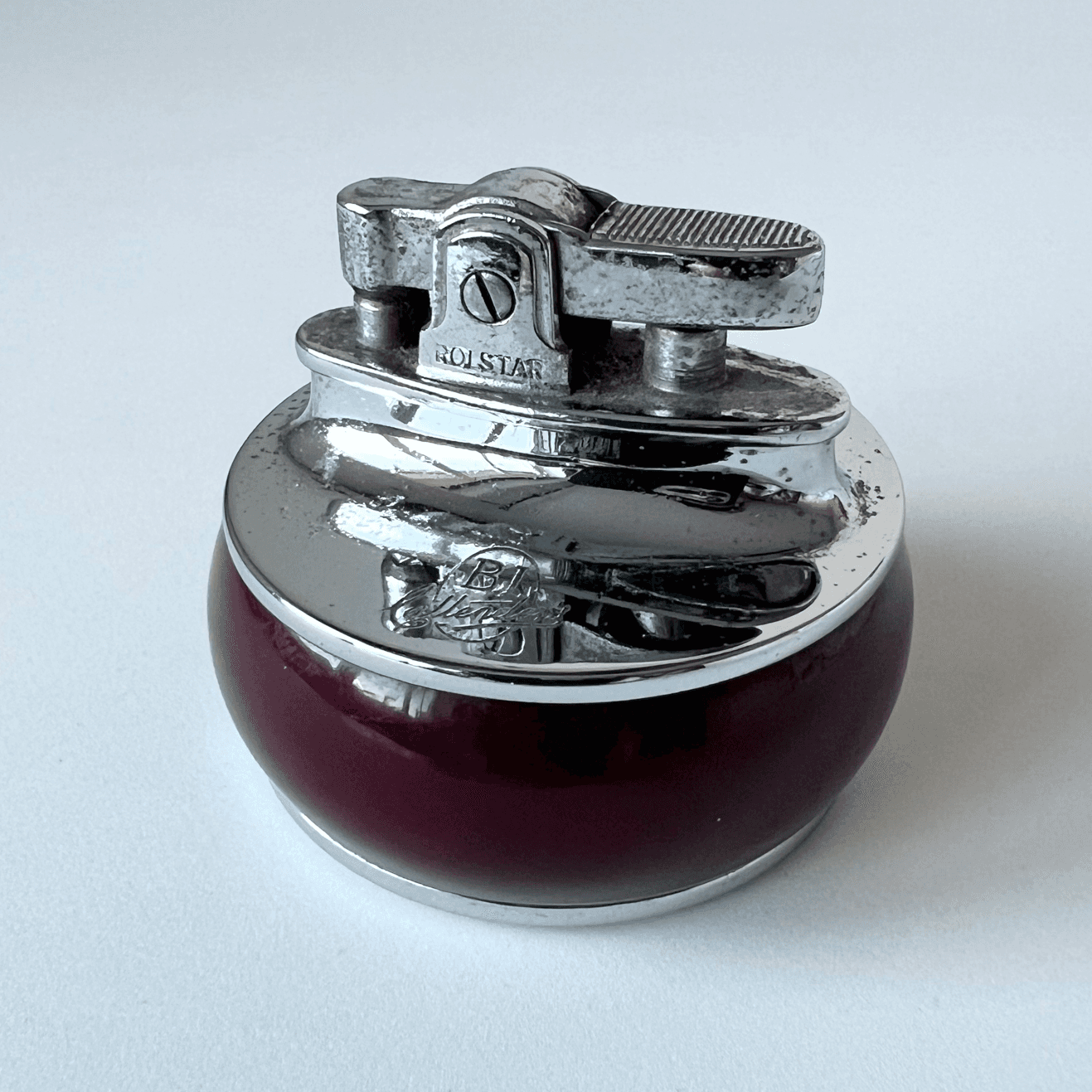 Vintage Rolstar Table Lighter with B.I. Callenders Inscription detail 5