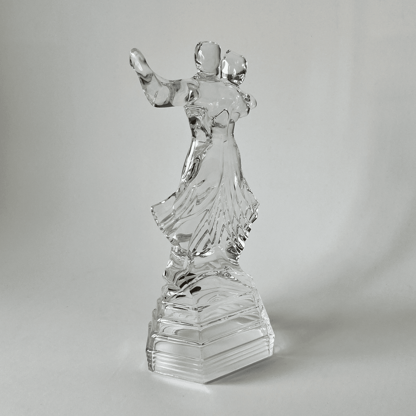 Vintage Italian Lead Crystal Ballroom Dancers Sculpture detail 2