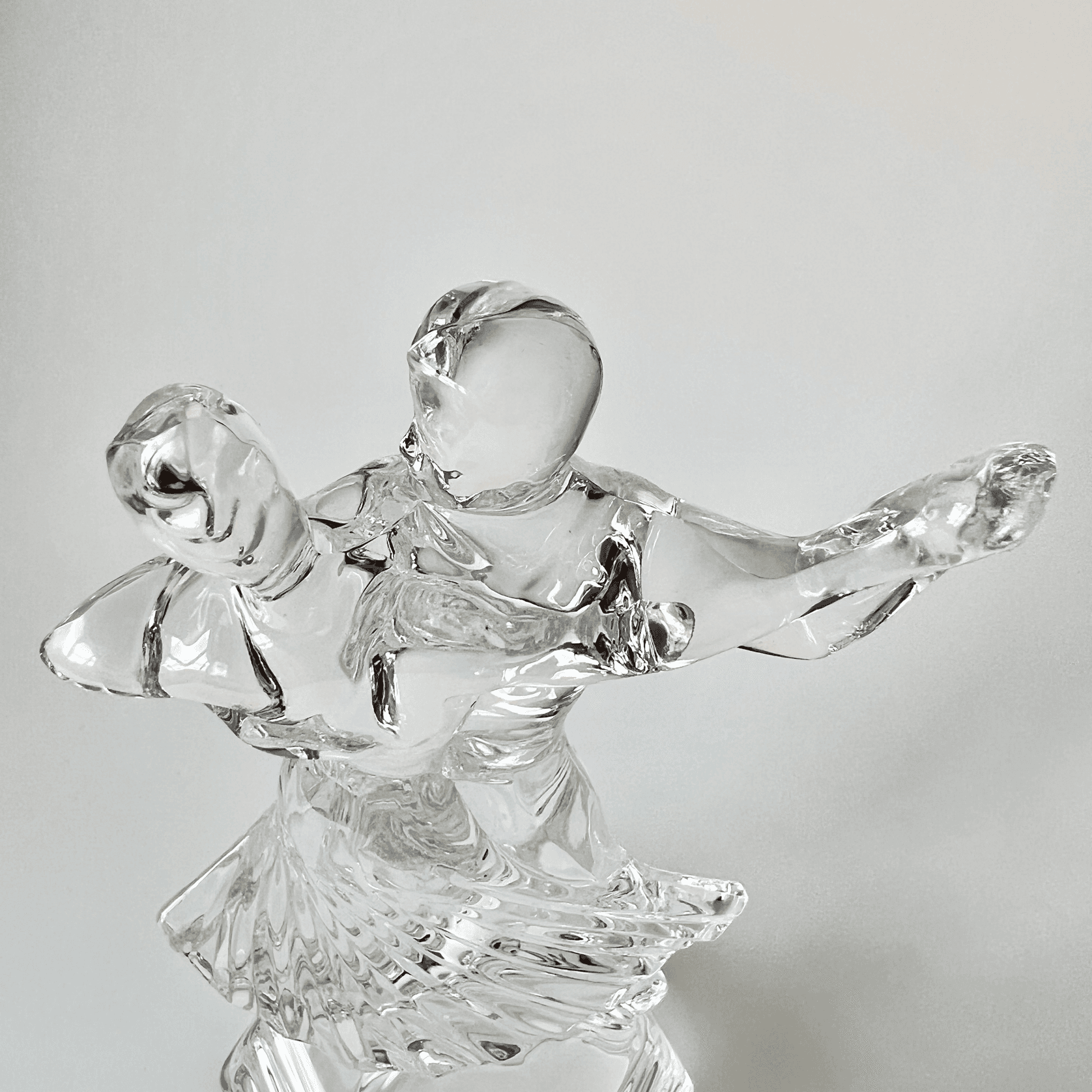 Vintage Italian Lead Crystal Ballroom Dancers Sculpture detail 6