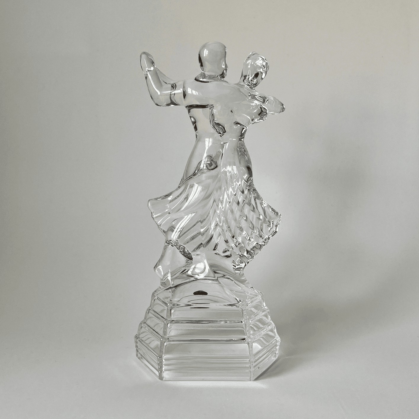 Vintage Italian Lead Crystal Ballroom Dancers Sculpture