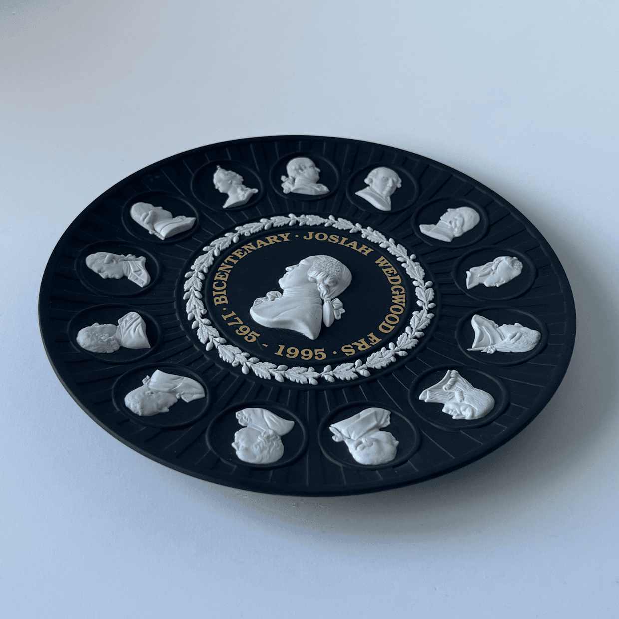 Commemorative Bicentenary Jasperware Plate, Josiah Wedgwood detail 1