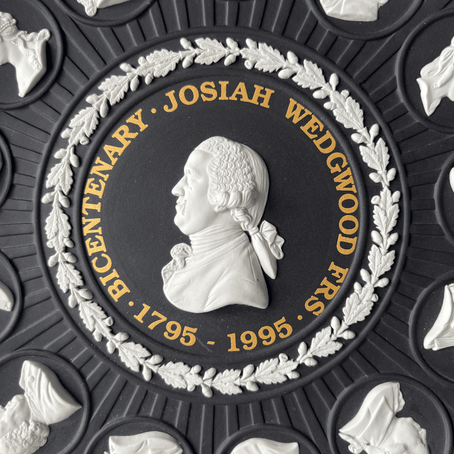 Commemorative Bicentenary Jasperware Plate, Josiah Wedgwood detail 2