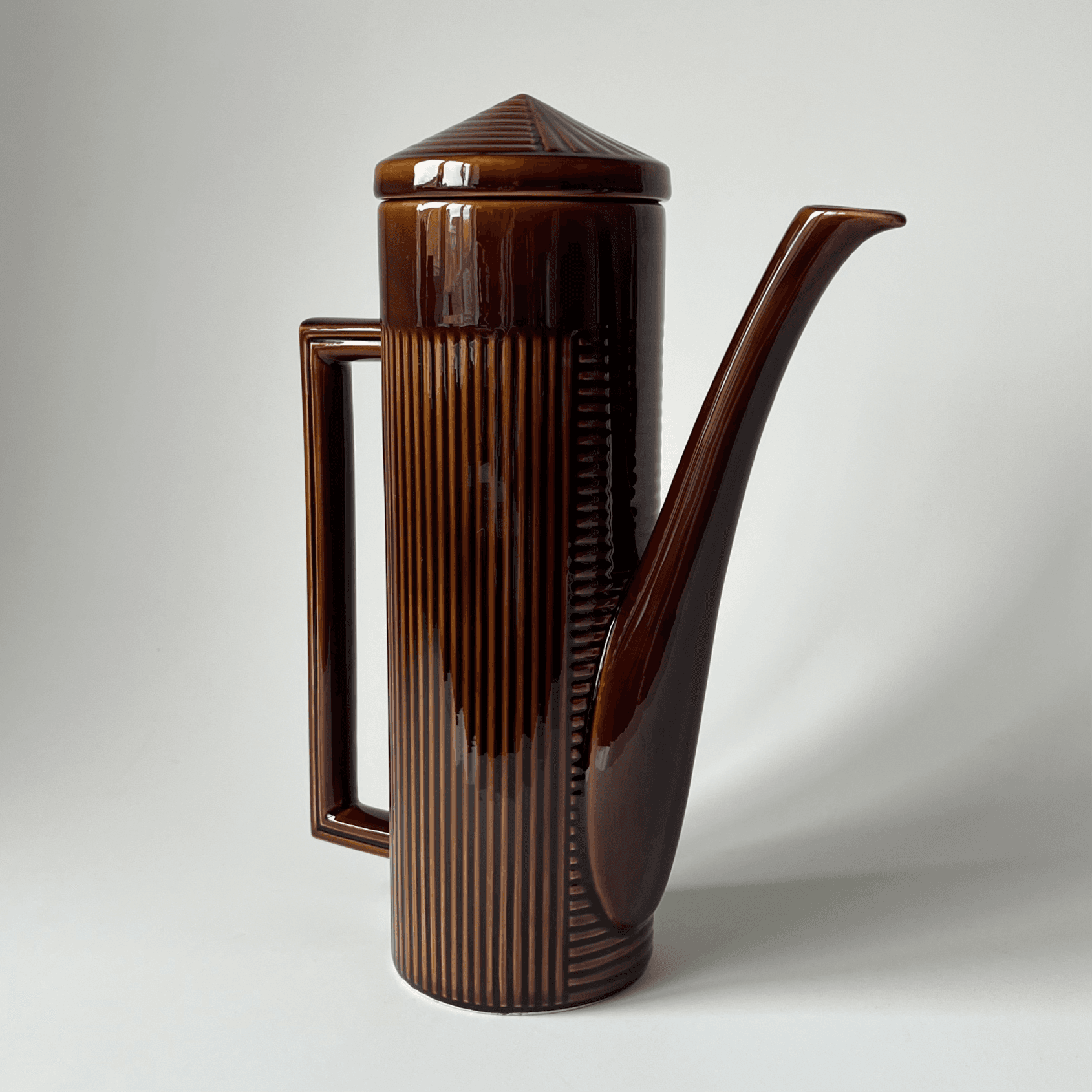 Vintage Tiko Brown Ceramic Coffee Set detail 5